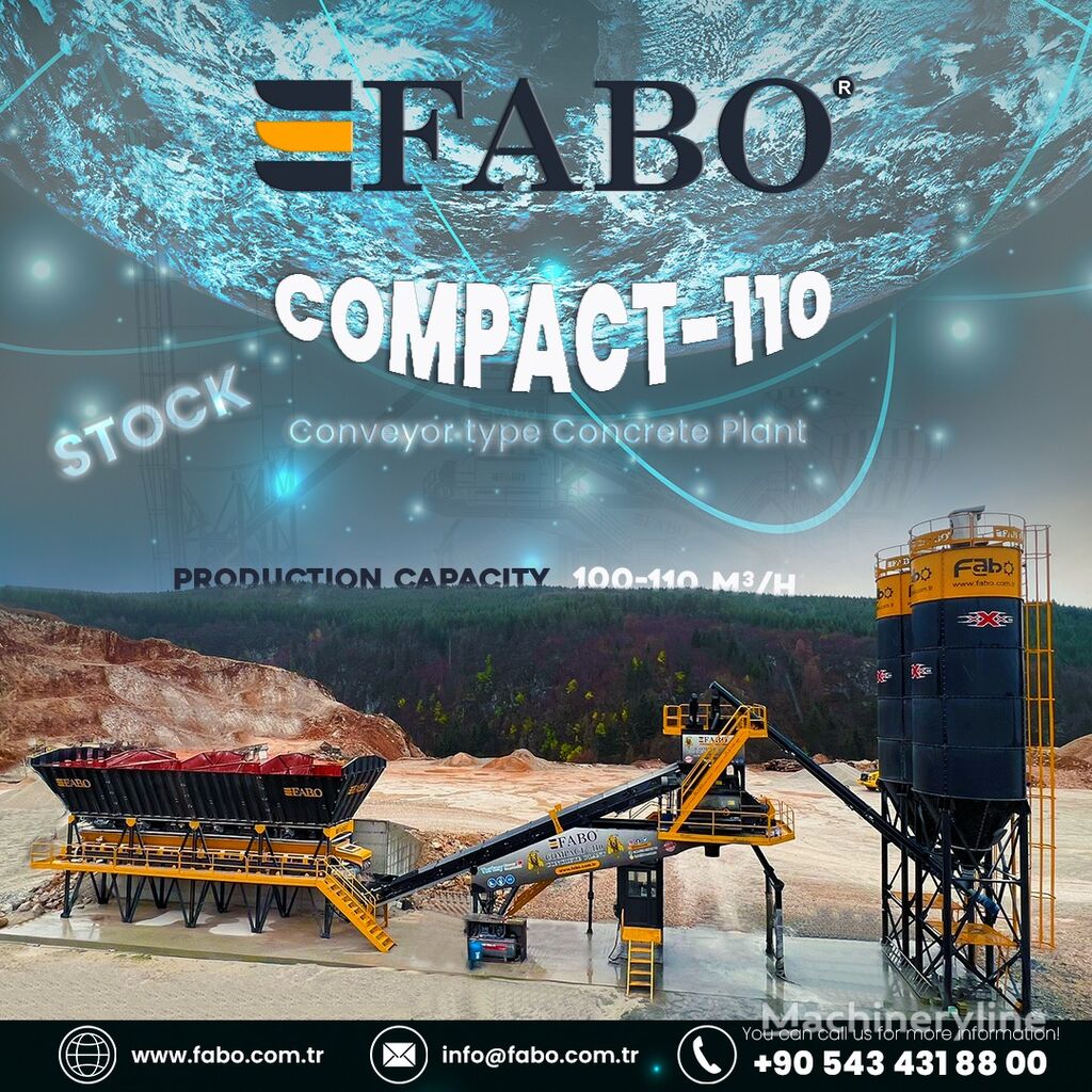 neue FABO  COMPACT-110 CONCRETE PLANT | CONVEYOR TYPE Betonmischanlage
