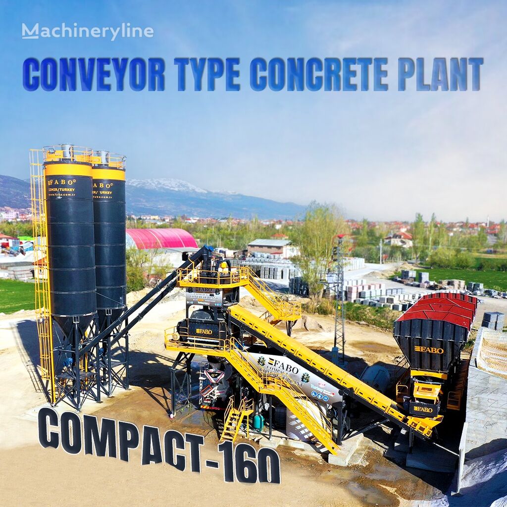 neue FABO  COMPACT-160 CONCRETE PLANT | CONVEYOR TYPE | Ready in Stock Betonmischanlage